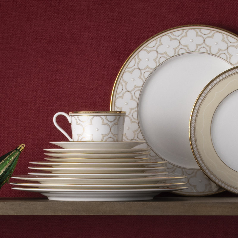 Noritake Trefolio Gold 40-Piece Dinnerware Set, Service for 8